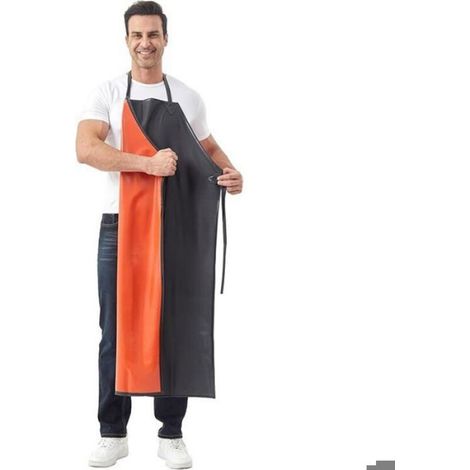 Tablier Tablier de chef imperméable en PU léger et souple Sangles réglables Tablier de boucher de re (1/5)