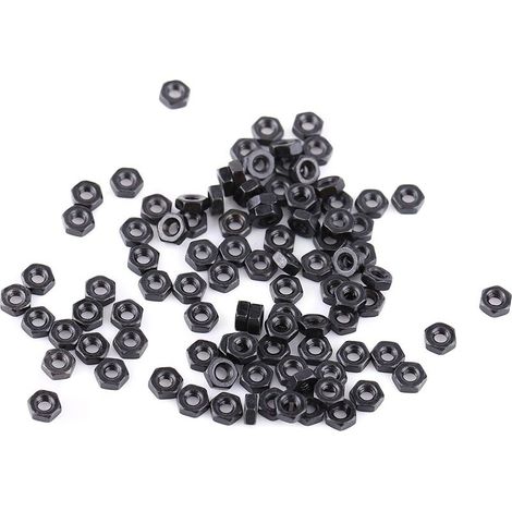 Écrous hexagonaux hexagonaux métriques en acier au carbone, fourniture plus rapide (M2), 100 pièces (1/5)