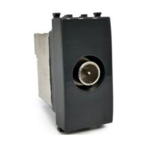 Presa tv passante gem compatibile con vimar plana 14300.10 nero - 634n
