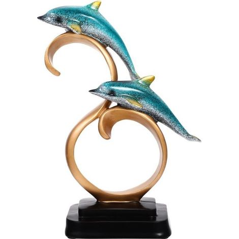 Generic Dolphin Figurine Statue Décoration Résine Dolphin Statue Sculpture Frges Dauphin Dolphin Ornement Ornement Ornement (1/5)