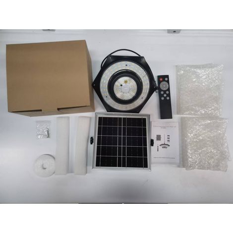 Neoglint 228 LED Solar-Hängeleuchte mit PIR-Bewegungsmelder, wasserdicht, für Garage, Garten oder Terrasse, 4/6-Stunden-Timer und Fernbedienung. (1/3)