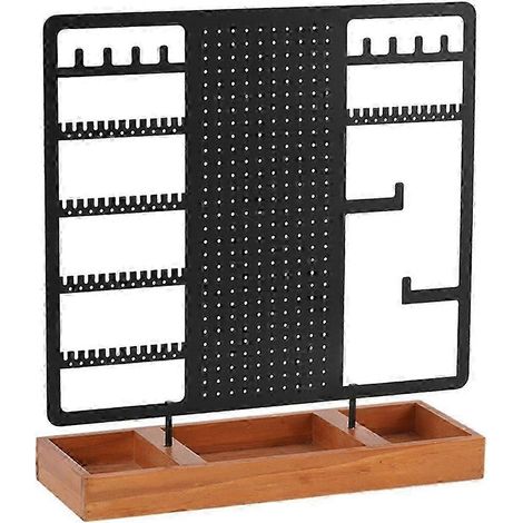 Présentoir à bijoux multifonctionnel noir haut de gamme, rangement pour bijoux, présentoir à boucles d'oreilles, présentoir à bijoux Earri jn (1/5)