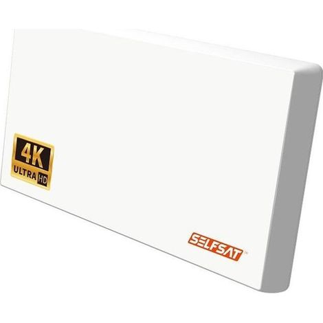 Antenne Satellite Plate - SELFSAT - H22D - UHD 4K - Gain 34,5 dBi - Single avec support multifonction