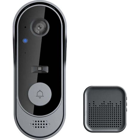 Sonnette sans fil avec caméra 1080p, interphone vidéo Wi-Fi intérieur, audio bidirectionnel, stockage sur carte SD et cloud, étanchéité IP66, vision nocturne infrarouge grand angle 130°, M9 sans P (1/4)