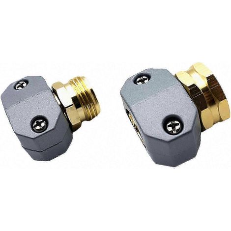 Raccord de réparation pour tuyau d'arrosage 3/4 pouce - Raccords mâles et femelles compatibles avec une connexion sans fuite (1/4)