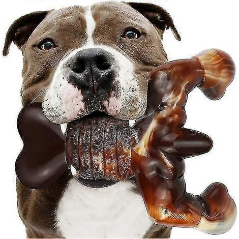 Jouets pour chiens à mâcher agressifs, jouets à mâcher pour chiens, jouets indestructibles pour chiens de grande race, saveur bacon 2025 (1/5)