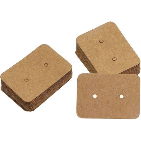 50 présentoirs à boucles d'oreilles en papier kraft, 3,5 x 2,5 cm (bronze) (1/5)