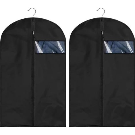 Pieces Fundas para Trajes, Bolsas de Ropa Plegables y Lavables Fundas para Ropa a Prueba de Polvo con Ventana Transparente Bolsa para Ropa con Cremallera Negra para Traje Chaqueta (100x60 cm) (1/5)