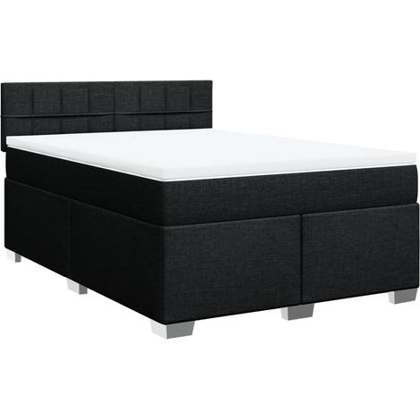 Maison Exclusive - Boxspringbett mit Matratze Schwarz 160x200 cm