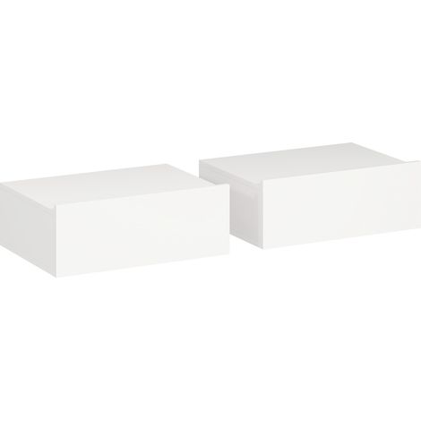 Chevets suspendus Norevia design moderne blanc rangement optimisé espace chambre élégant (1/5)
