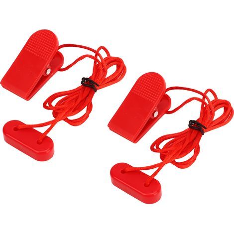 Set mit 2 universellen Sicherheitsschlüsseln für Laufbänder, universeller Ersatzmagnet für Laufbänder, rotes magnetisches Sicherheitsschloss