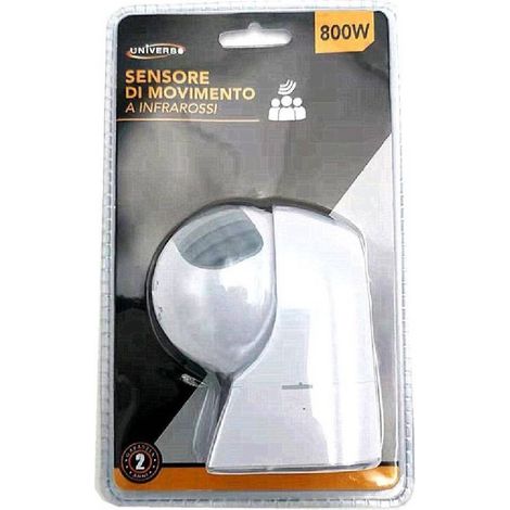 TrAdE Shop Traesio - Sensore Di Movimento A Infrarossi Per Lampadine Max 800 Watt Ip44 Bianco Yca1008 - (1/4)