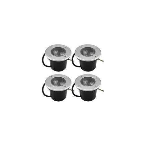 – Faretti a LED da incasso a pavimento, luce bianca calda – IP65 impermeabile – 3W AC85-265V – Confezione da 4 faretti da incasso per giardino e scale – Confezione da 4 – Crezuo