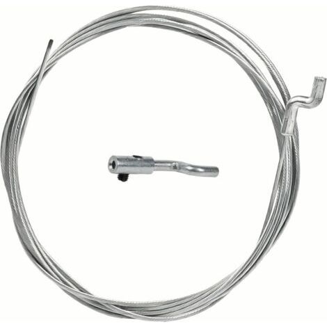Pair Kit de Réparation de Câble de Gaz Universel Ø1.5mm x 2.5m - Avec Embout et Serre-câble en Z pour Tondeuse, Débroussailleuse, Motoculteur
