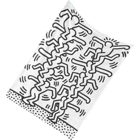 Couverture BL690 motif Keith Haring, taille 150x200 cm, tapis personnalisé design artistique (1/3)