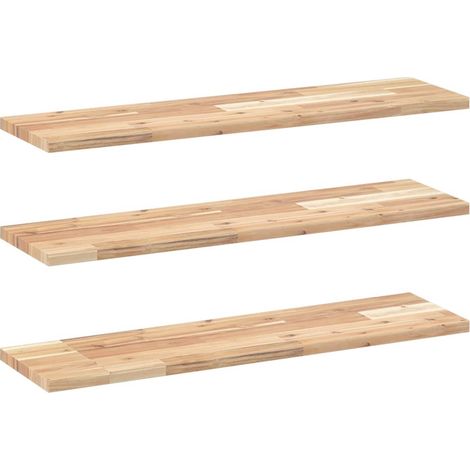 Étagères murales 3 pcs,Étagère flottante 80x20x2 cm acacia massif non traité CFW44316 (1/5)
