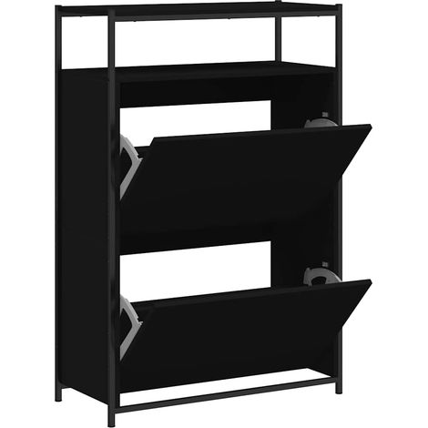 Maison Exclusive - Scarpiera Nera 75x34x112 cm in Legno Multistrato