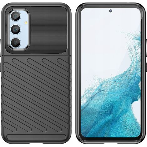 Custodia Thunder Case per Samsung Galaxy A24 4G, cover protettiva in silicone nera (1/5)