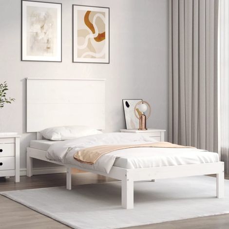 Estructura cama sin colchón madera maciza pino blanca 100x200cm vidaXL (1/5)