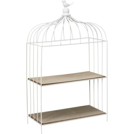 Étagère Déco à Poser "Cage à Oiseau" 51cm Blanc (1/5)