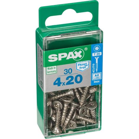 Paquet 30 unités Spax Inox T-Star Plus Vis Torx 4X20