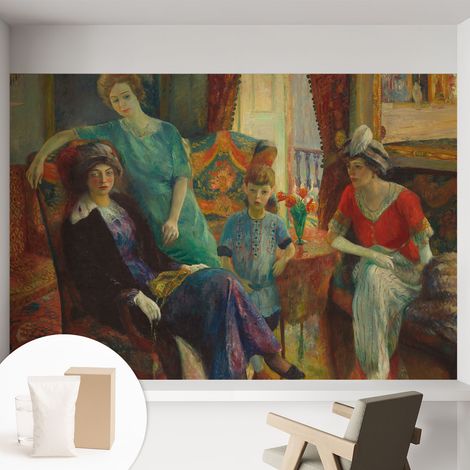 Papier peint intissé mural avec colle pour salon et chambre Décoration murale rapide - Colle incluse gratuite Élégance classique 152x104 cm (1/5)