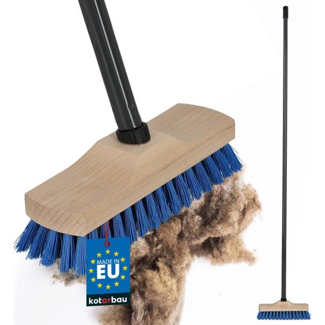 KOTARBAU® Balai Brosse - Brosse de Nettoyage avec Poils en PET - 23 cm - Balai Brosse Sol - Balai Brosse Exterieur - Brosse pour Terrasse - Balai Bois - avec Manche en Métal (1/4)