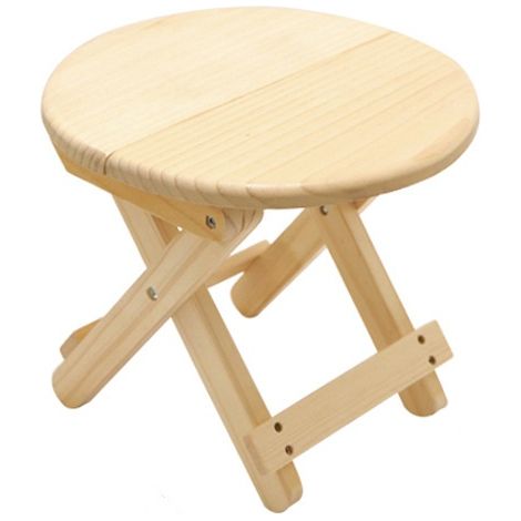 Mini Tabouret Pliant en Bois Rond pour Enfant 282524.5cm (1/5)