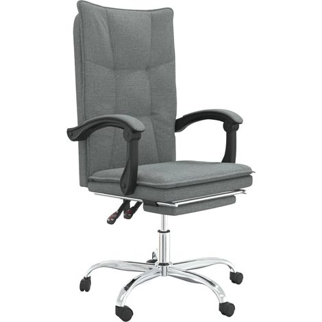 Maison Exclusive - Silla de oficina reclinable de tela gris oscur