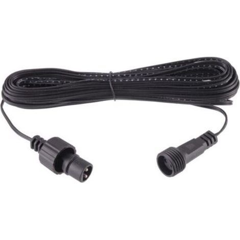 Câble d'extension lumineux Noël étanche IP44 Noir 2 broches mâle/femelle LED basse tension 10 m