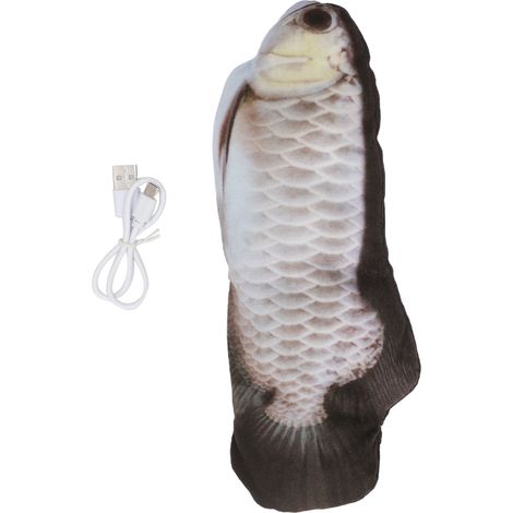 Poisson électrique pour chat, jouet pour chat en forme de poisson argenté qui se tortille, pour enfants (1/5)