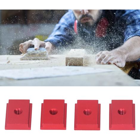 Bloc coulissant à rainure en T M6 30 pour le travail du bois, rouge (1/5)