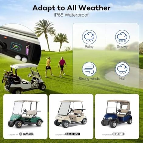 x Moniteur de batterie LED 12/24/36/48/60/72 V, indicateur de charge, testeur de batteries au plomb et lithium-ion, compatible avec les voiturettes de golf, Yamaha, Club Car, EZGO, les machines empila (1/4)