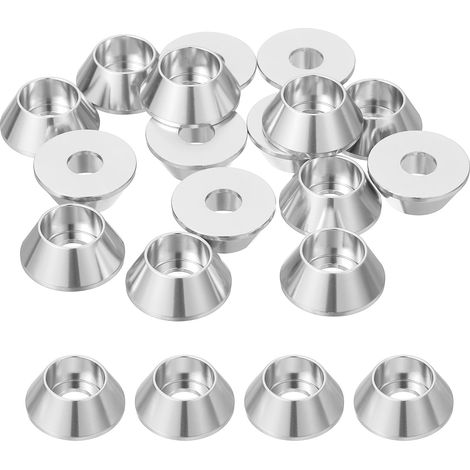 20 Pièces Rondelles à Tête Fraisée, Rondelles de Tasse M6 x 18 mm, Rondelle Fraisée, Rondelle Boulon En Aluminium Pour vis à tête, tige filetée, Accessoires Mécaniques, Argent (1/5)