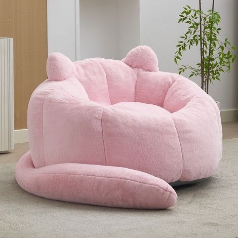Erwachsenen-Sitzsacksofa 200 x 112 x 77 cm ohne Montage, rosa Samt HAVRYA (1/5)