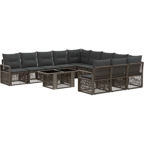 Set Divano da Giardino 12 pz Grigio e Grigio Scuro polyrattan vidaXL (1/5)
