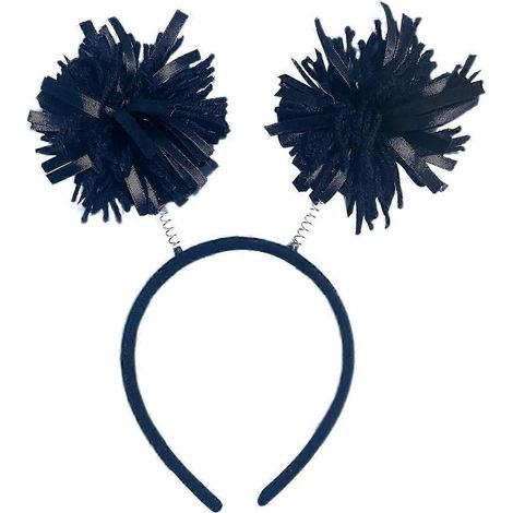 Bandeau décoratif à pompon en fourrure pour fille, bandeau amusant, serre-tête à pompon duveteux pour Halloween, Noël, anniversaire-Black