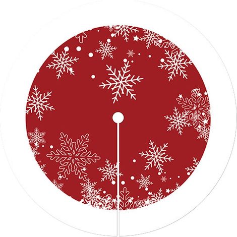 Ardoise De Sapin De Noël - 100 Cm - Rouge Et Vert Avec Motif Flocon De Neige - Tapis Non Glissant Pour Décoration Intérieure Et Extérieure - 1 Pièce (1/5)