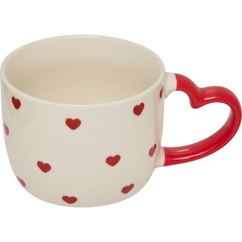 Tasse mit Herzmuster Valentine - Roter griff (1/2)