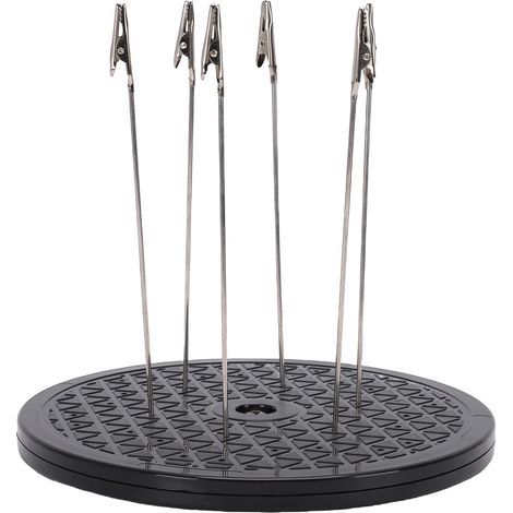 Plateau tournant pour peinture à l'aérographe, diamètre 19 cm, rotation à 360°, support avec 6 pinces crocodiles pour le modélisme (1/5)