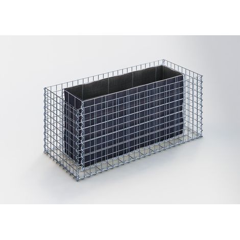 Jardinière en gabion 120 cm x 50 cm x 50 cm – Maille 5 x 5 cm – Épaisseur des parois 10 cm – Galvanisé à chaud – Pour cultures en hauteur – Gabiona (1/3)