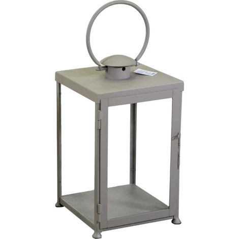 Laterne aus Metall taupe quadratisch 303055