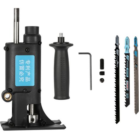 Taladro eléctrico convertido en sierra eléctrica, accesorios para sierras de calar eléctricas, herramienta portátil para trabajar la madera con 3 hojas de sierra. (1/5)