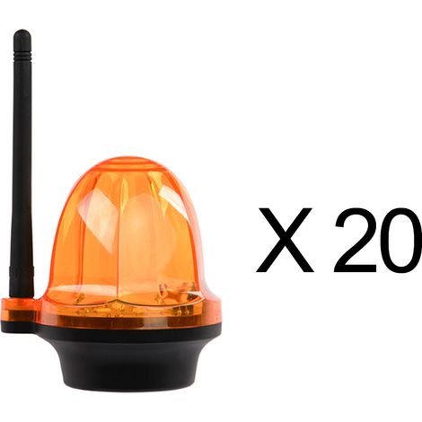 Pack de 20 Feu clignotant portail et garage 12 24 220V, LED d’alarme YET6139 sans fil Orange lumière stroboscopique pour l’automatisation portail électrique porte de Garage volet roulant (1/5)