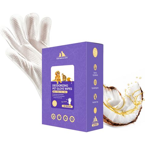 Gants et lingettes anti-odeurs pour animaux de compagnie – 20 pièces (1/5)