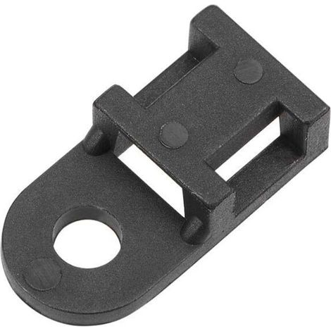 Base de collier câble Grille métallique fixée en permanence à la table murale 19,6 x 9,5 x 5 mm Noir 100 pièces