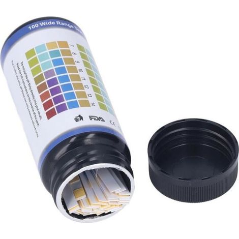 Strisce reattive per il pH, 100 pezzi – Metodo colorimetrico accurato per acqua, urina, acquario, piscina e laboratorio.