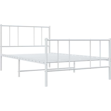 Estructura cama sin colchón con estribo metal blanco 100x200 cm vidaXL (1/5)