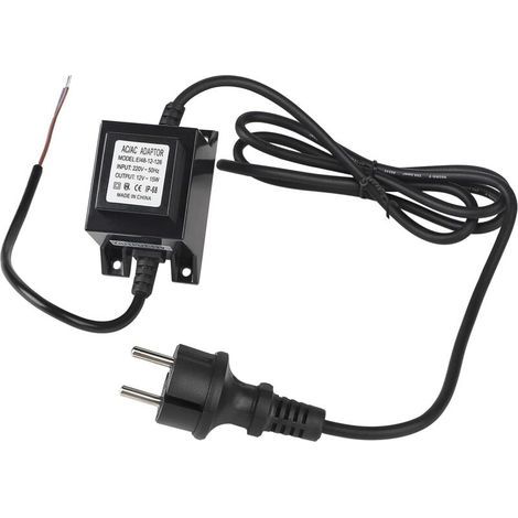Transformateur LED 12 V 15 W IP68 - Pour usage extérieur - Étanche - Idéal pour les piscines - Transformateur 220 V vers 12 V - LED avec prise - Entrée/Sortie 220 V - 50 Hz - 12 V CA