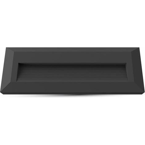 3W FARETTO INCASSO LED LUCE SCALE - CORPO NERO, RETTANGOLO, BIANCO CALDO 3000K                           - Luce CALDA (1/10)